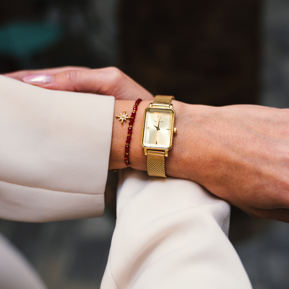 Montre Pierre Lannier Ariane doré Maille milanaise doré