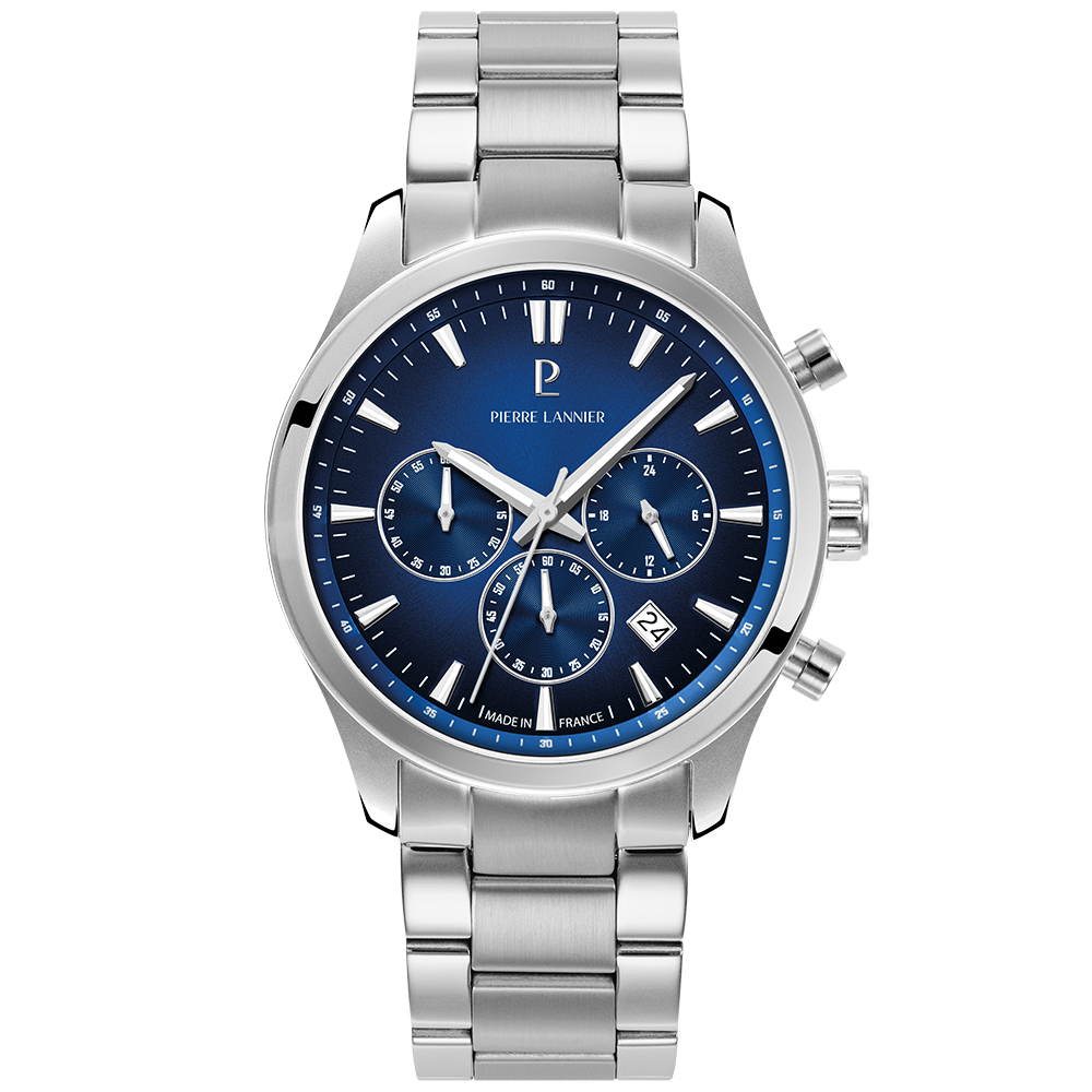 Montre Pierre LANNIER BOULEVARD Multifonction Acier Bleu