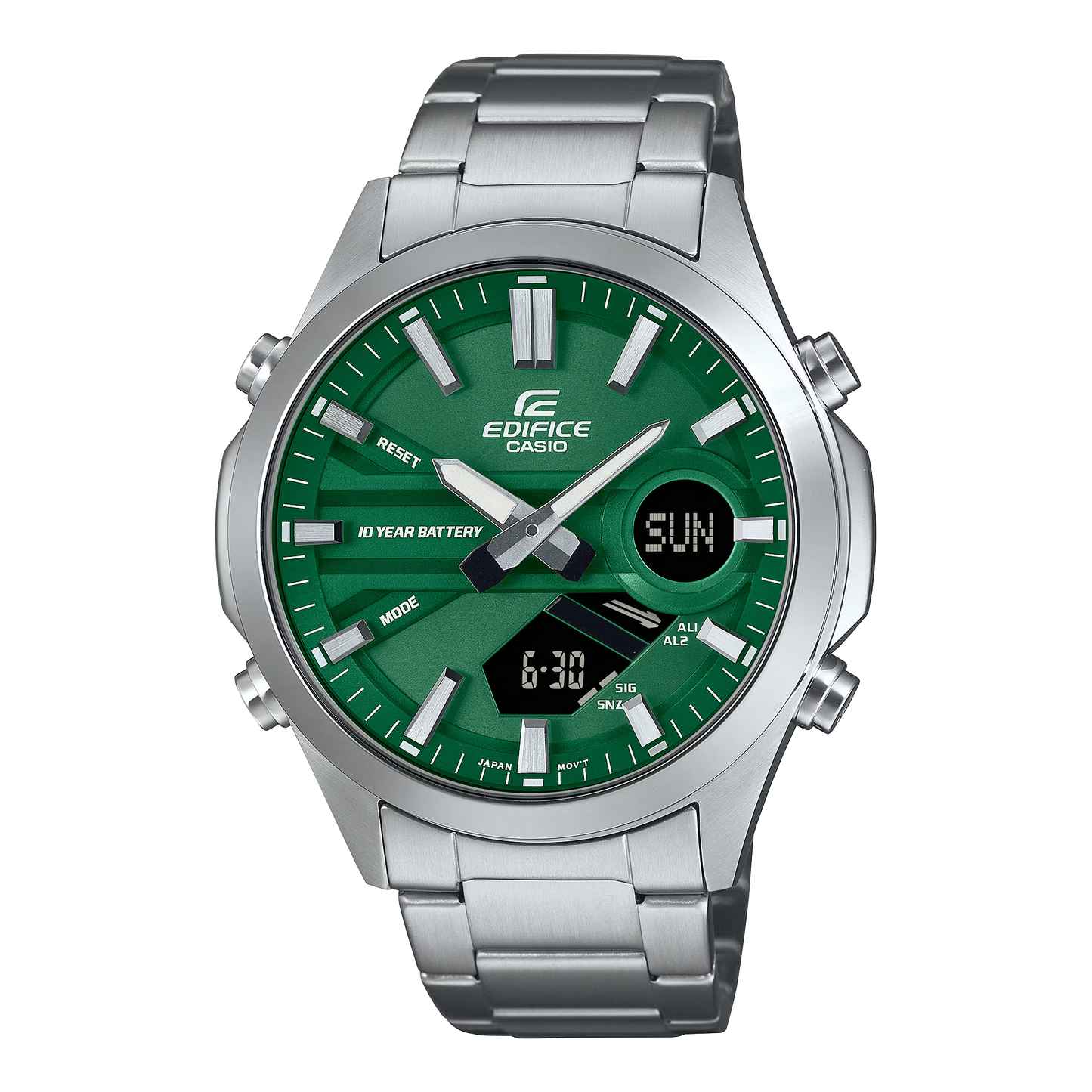 Montre CASIO EDIFICE Ana-digitale Acier Vert EFV-C120D-3AEF