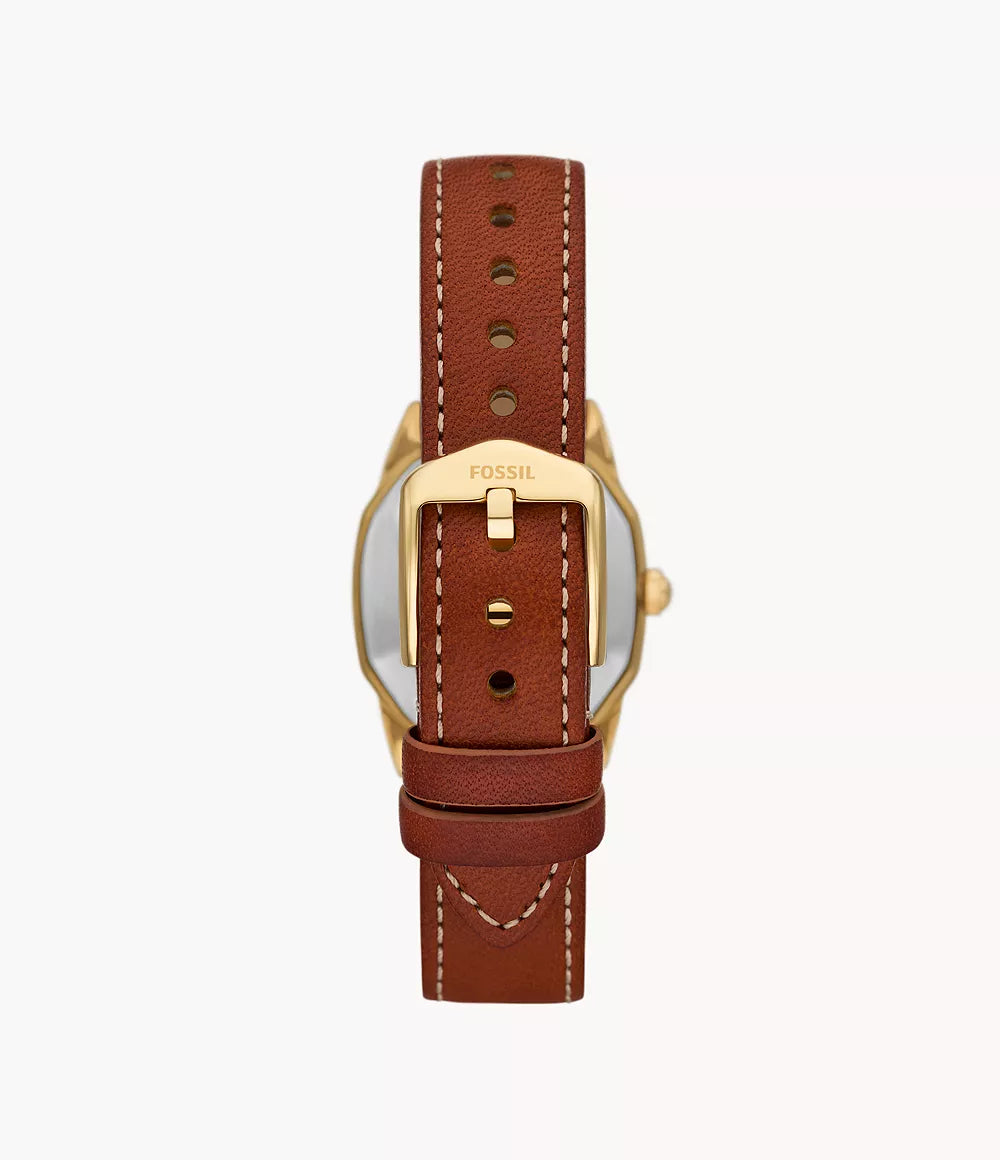 Montre FOSSIL Harlow Femme dorée Cuir Brun