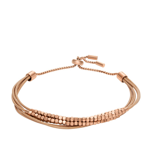 Bracelet Fossil All Stacked Up cuir brun