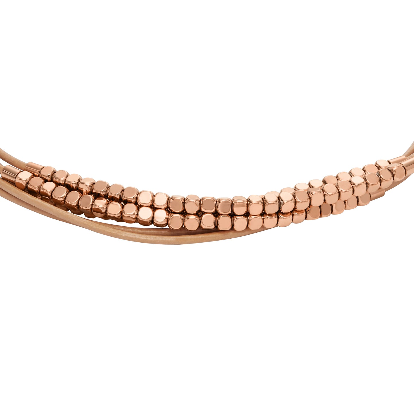 Bracelet Fossil All Stacked Up cuir brun