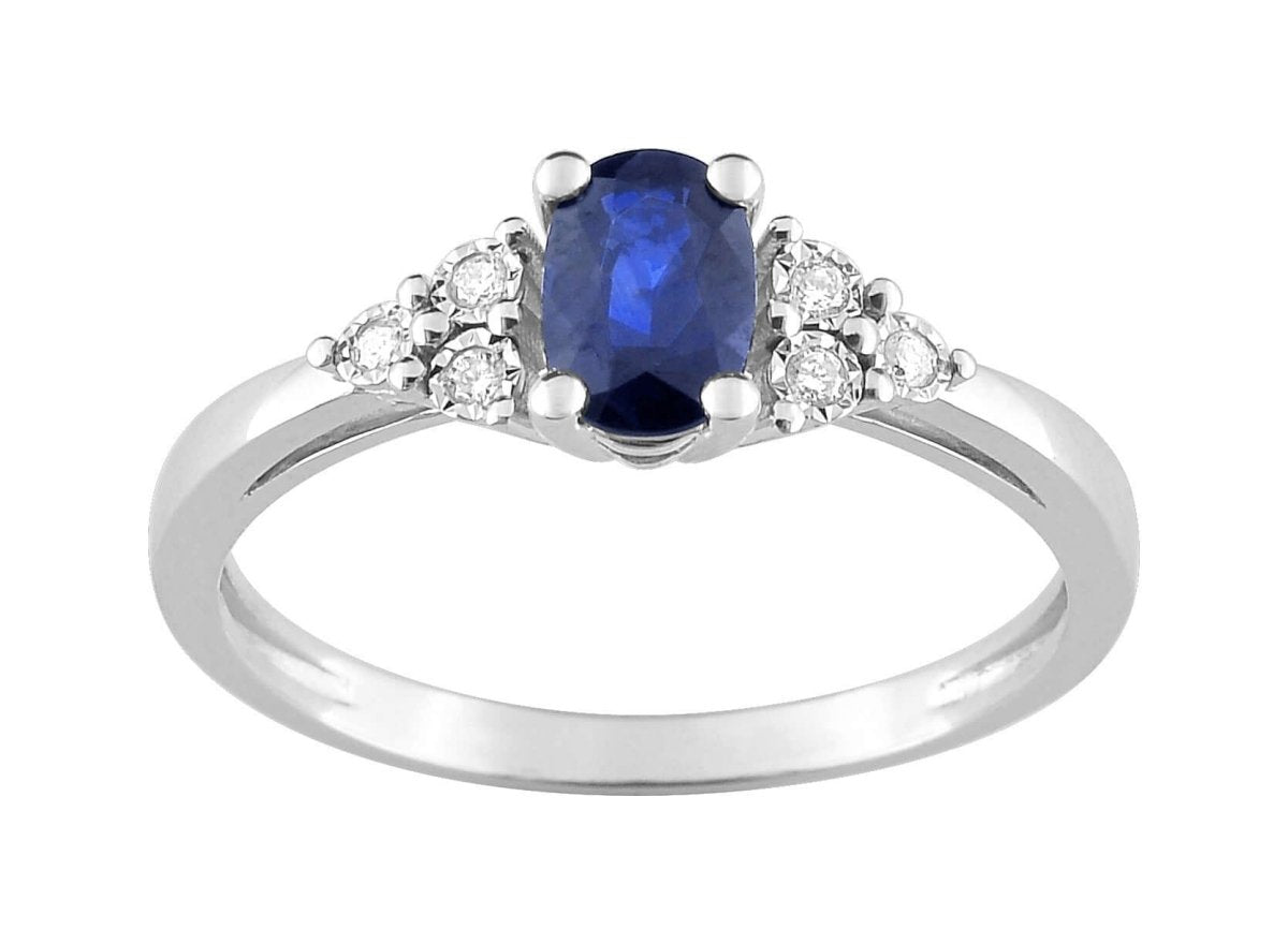Bague Or Blanc 750 Diamants et Saphir - TAMARA - Bijouterie TAMARA