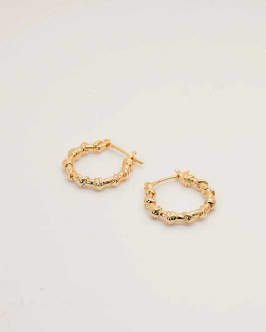 Boucles D'Oreilles Créoles SAUNIER Bandana Plaqué Or - BIJOUX - 70469420100
