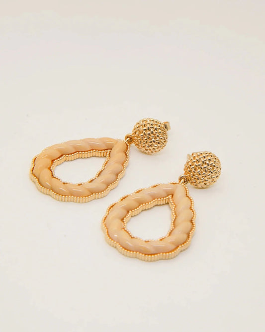 Boucles D'Oreilles SAUNIER Torsade Plaqué Or - BIJOUX - 70469380103