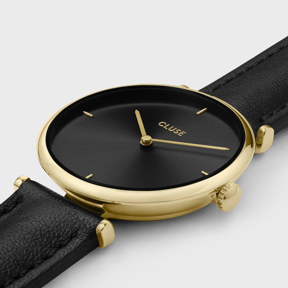 Coffret Montre CLUSE Triomphe Doré Noir Cuir Noir - Cluse - Bijouterie TAMARA