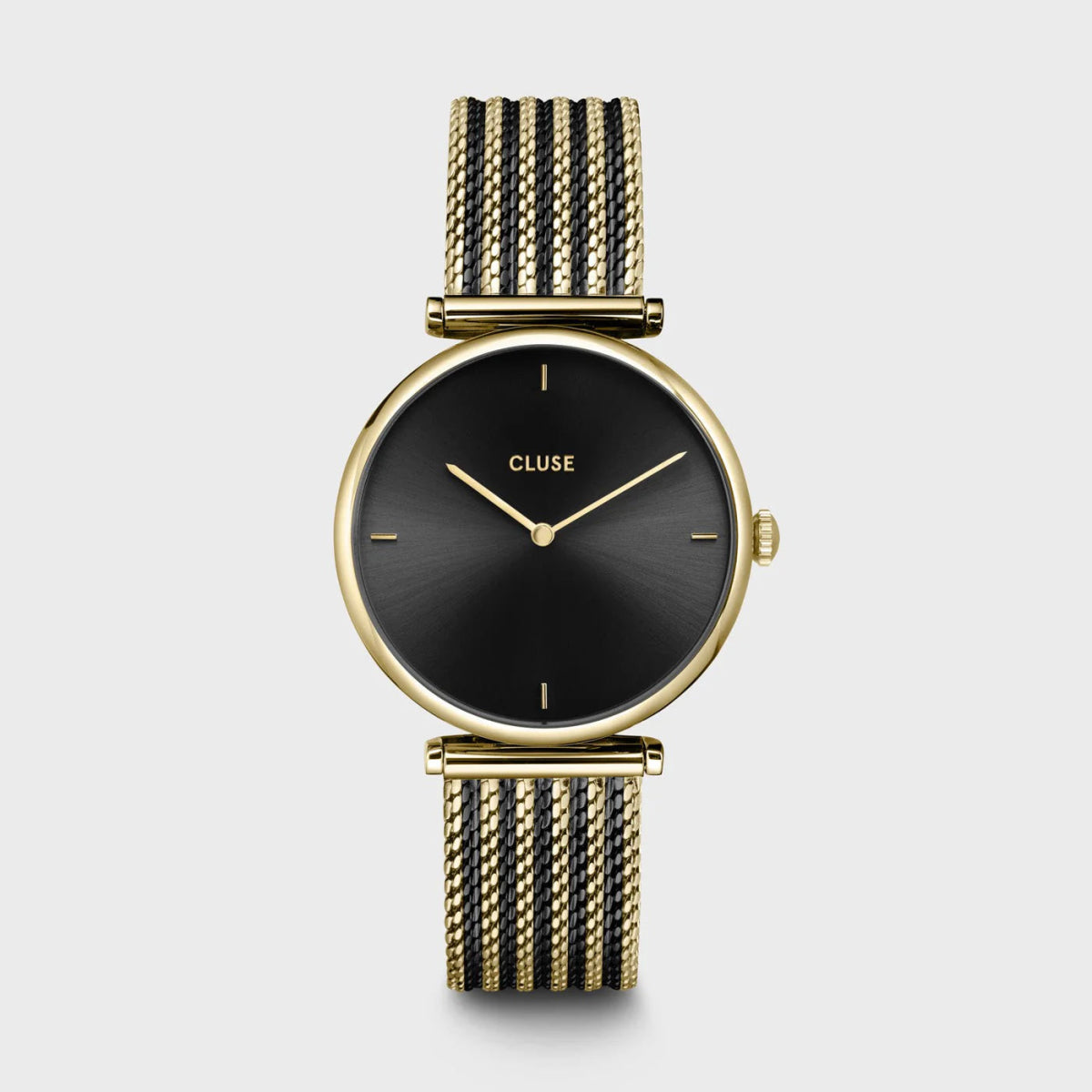Coffret Montre CLUSE Triomphe Doré Noir Cuir Noir - Cluse - Bijouterie TAMARA