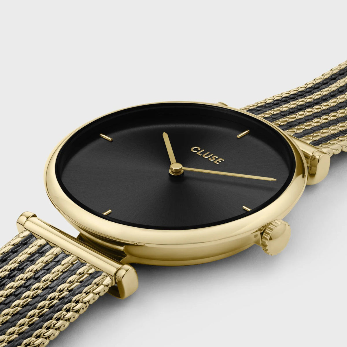 Coffret Montre CLUSE Triomphe Doré Noir Cuir Noir - Cluse - Bijouterie TAMARA