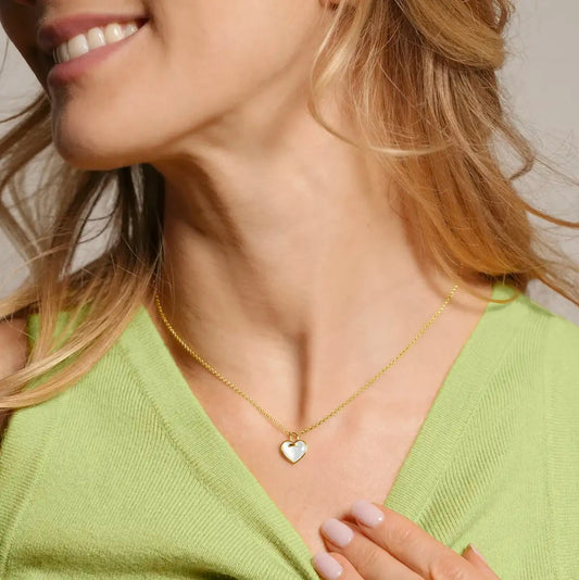 Collier Charles Garnier Coeur cadenas Argent doré Nacre - BIJOUX - AGF170310N