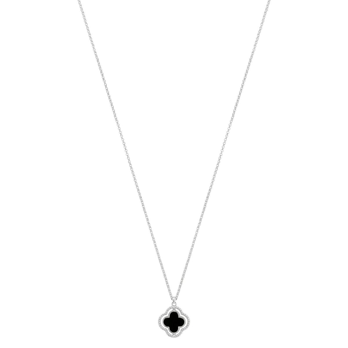 Collier Charles Garnier Légende réversible Argent Nacre et Onyx oxydes - Bijouterie TAMARA