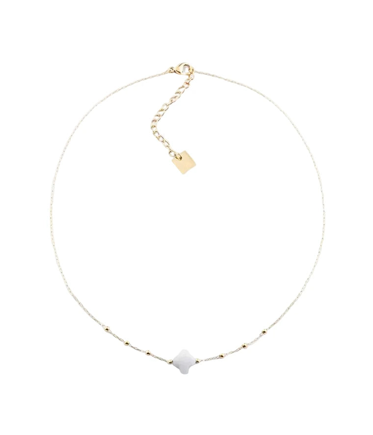Collier ZAG Velasquez Agate blanche - BIJOUX - SNS7970-01WHT