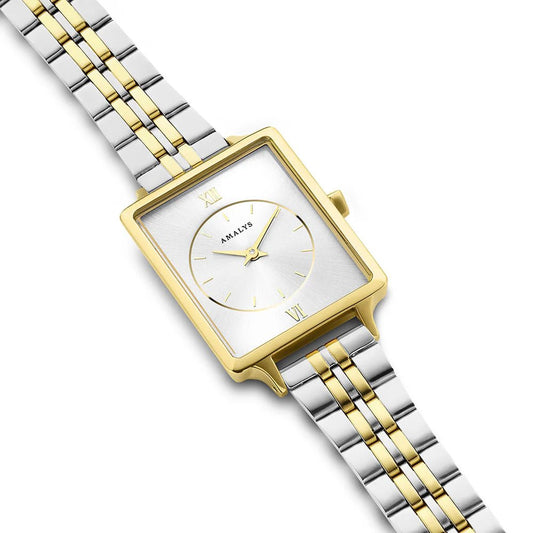 Montre AMALYS Rectangulaire Penny bicolore - Amalys - Bijouterie TAMARA