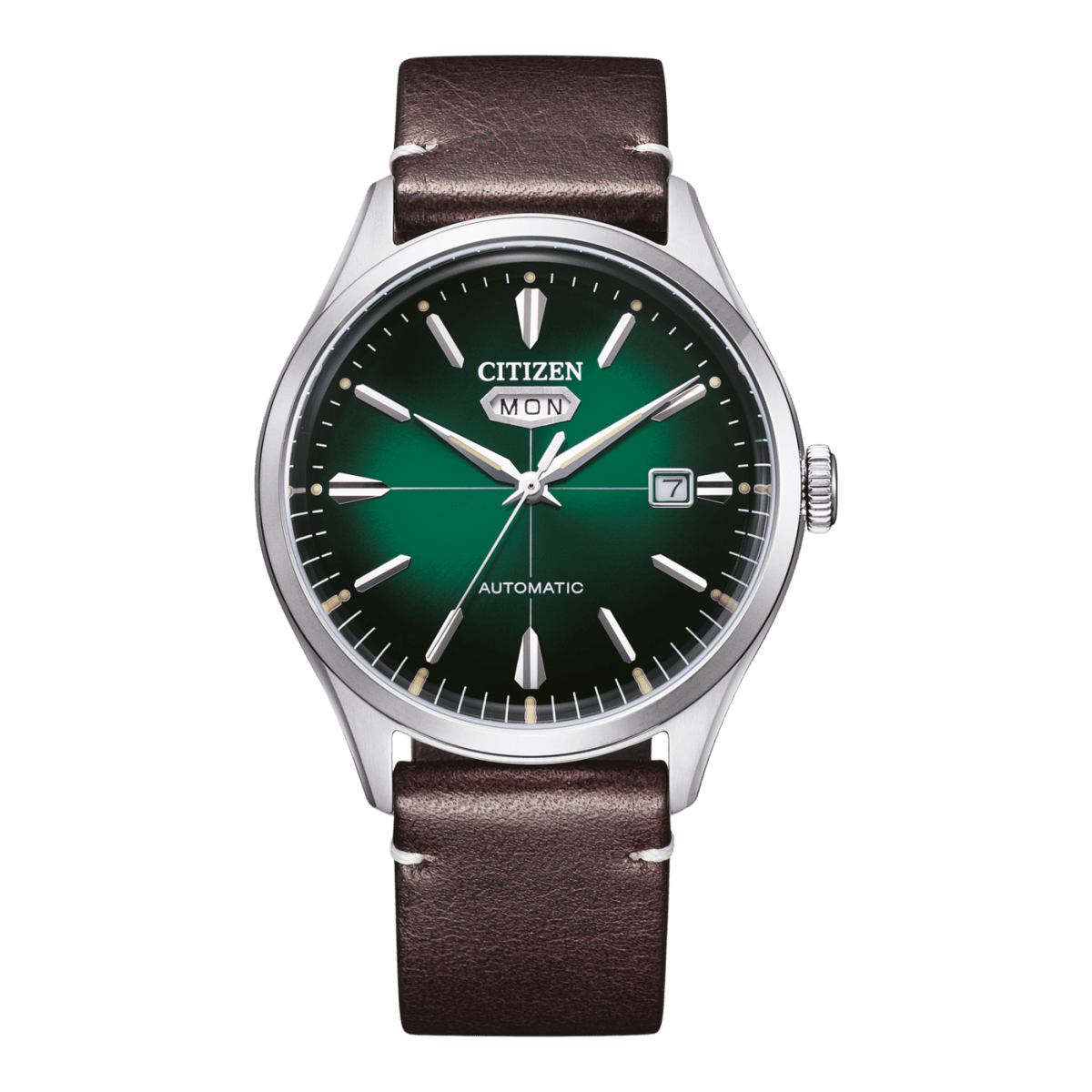 Montre CITIZEN C7 Mechanical automatique Vert Cuir marron - Citizen - Bijouterie TAMARA