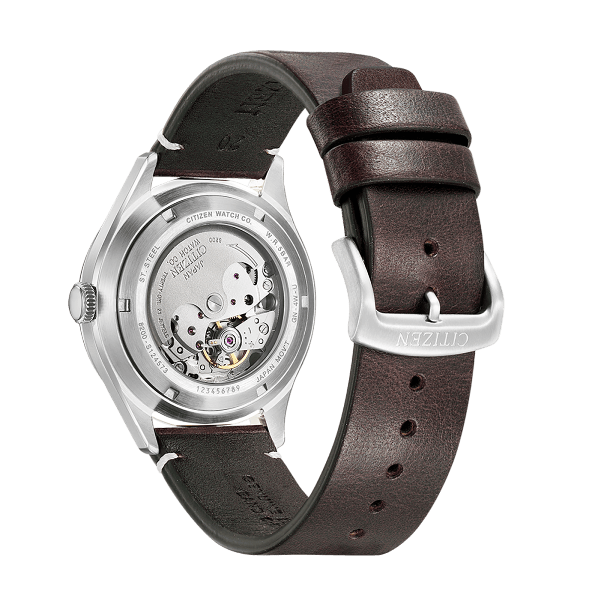 Montre CITIZEN C7 Mechanical automatique Vert Cuir marron - Citizen - Bijouterie TAMARA