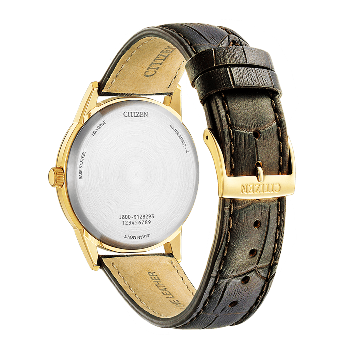 Montre CITIZEN Classic Elegant Acier Doré Cuir Marron Eco - Drive - Citizen - Bijouterie TAMARA