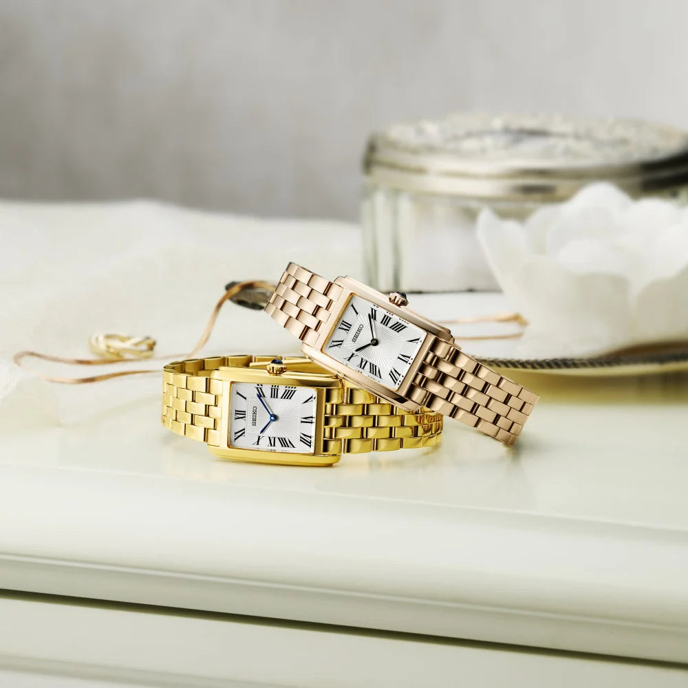 Montre SEIKO Classique Femme Acier dorée rectangulaire