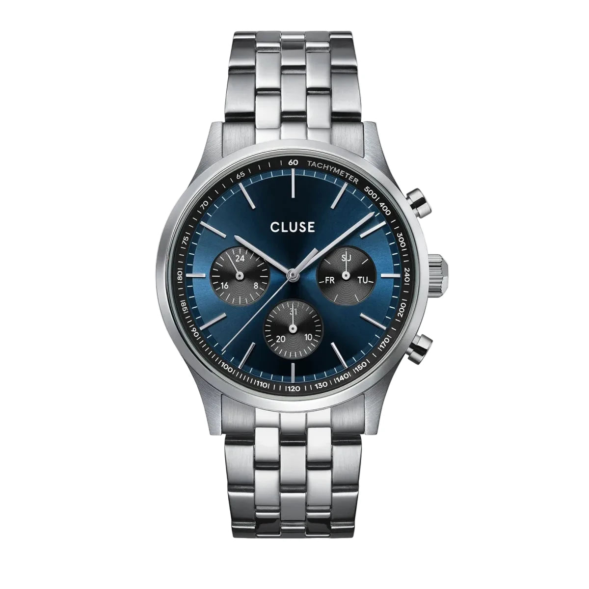 Montre CLUSE Anthéor Multifonction Acier Bleu - Cluse - Bijouterie TAMARA