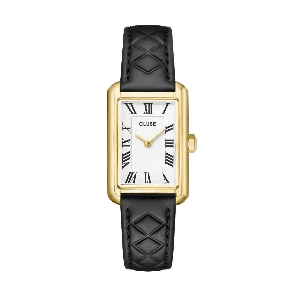 Montre CLUSE Belisenna Dorée Blanc Cuir Noir - Bijouterie TAMARA