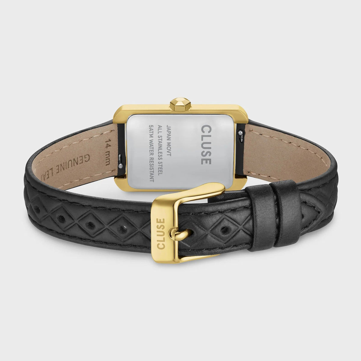 Montre CLUSE Belisenna Dorée Blanc Cuir Noir - Bijouterie TAMARA