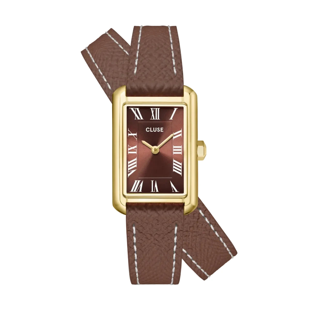 Montre CLUSE Belisenna Dorée Marron Cuir Double - Tour marron - Bijouterie TAMARA