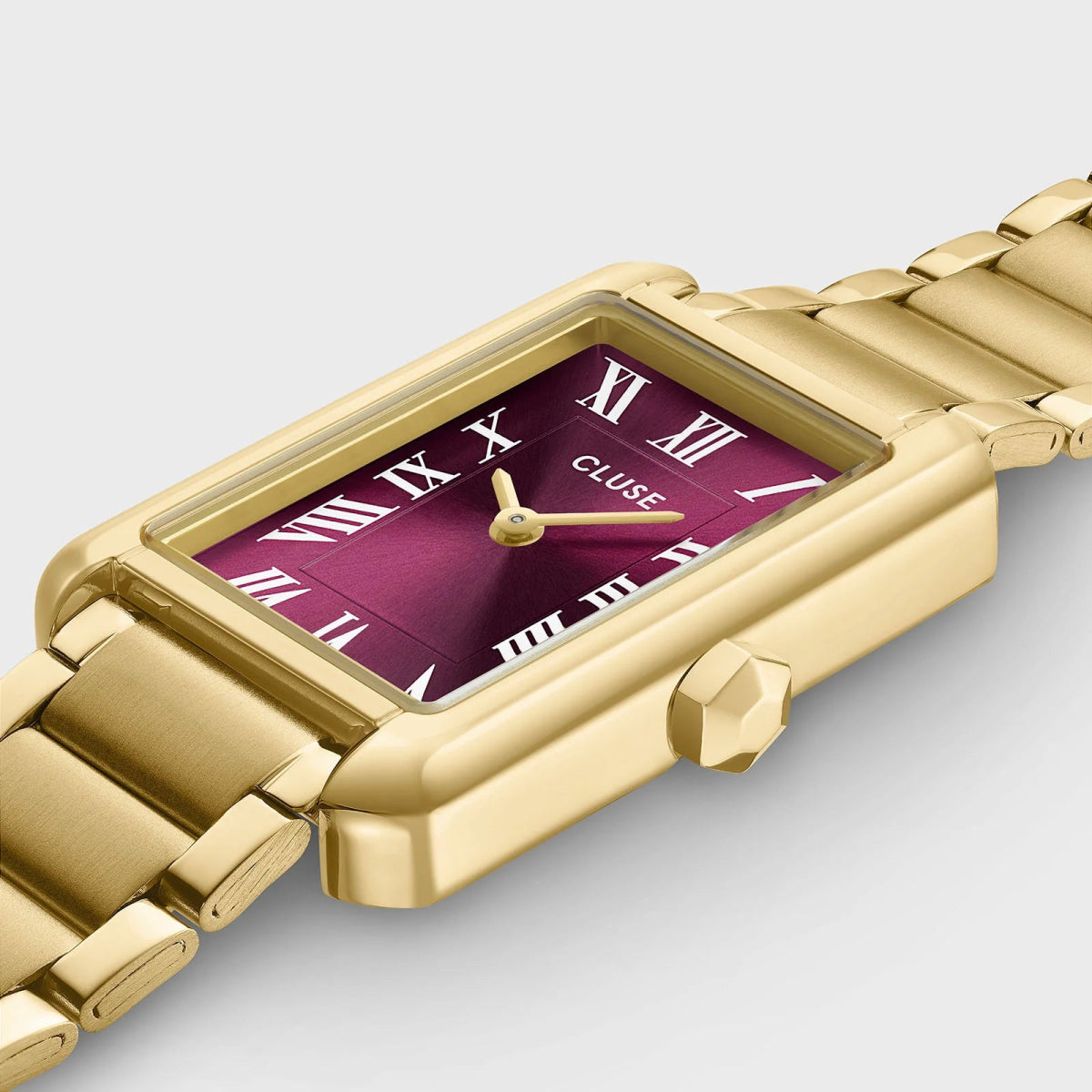 Montre CLUSE Belisenna Dorée Rouge Bordeaux - Bijouterie TAMARA