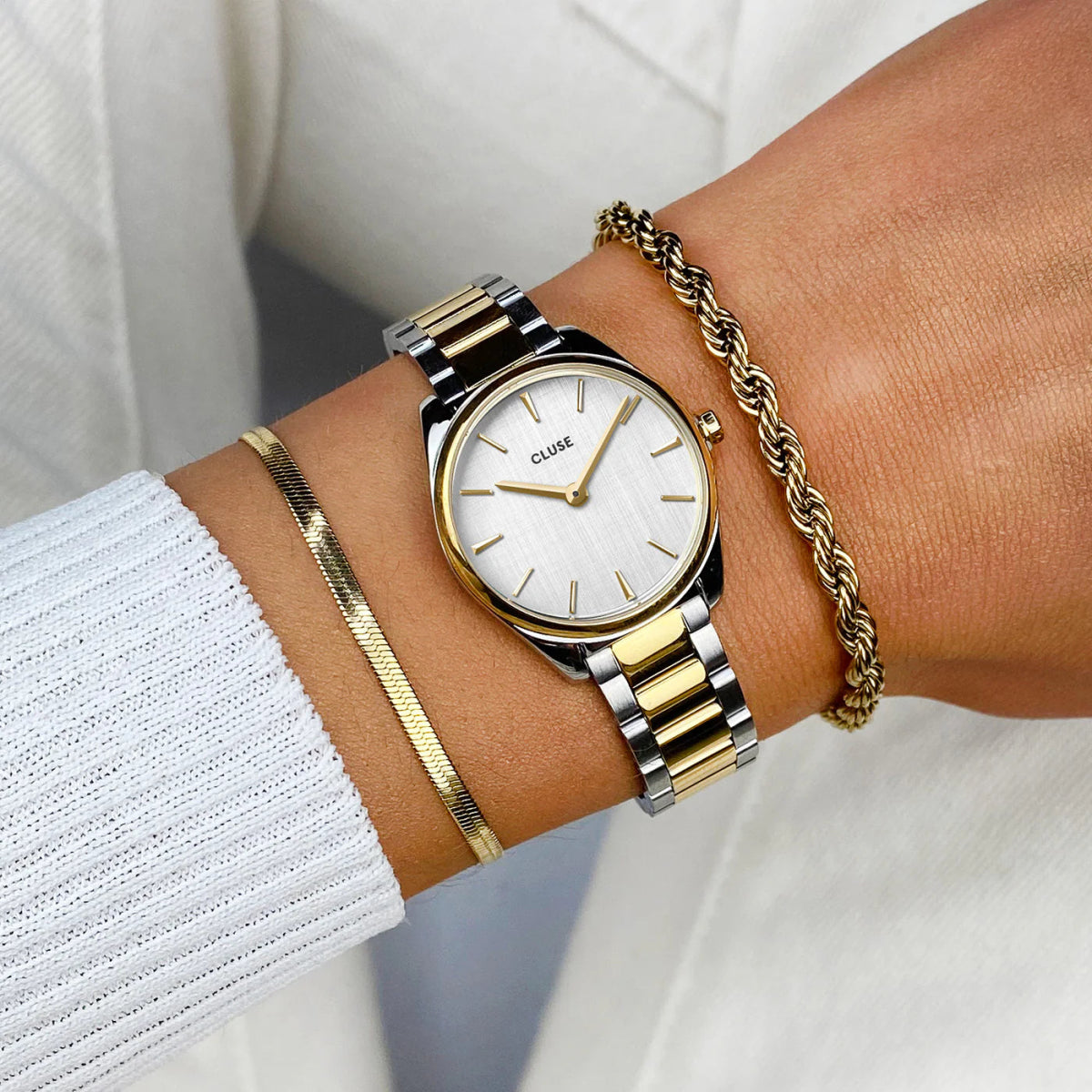 Montre CLUSE Féroce Mini Bicolore Acier dorée - Cluse - Bijouterie TAMARA