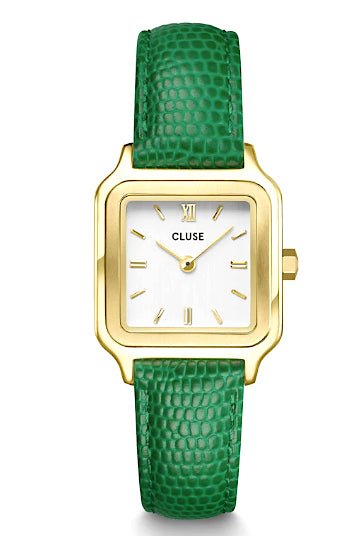 Montre CLUSE Gracieuse Dorée Cuir Vert - Cluse - Bijouterie TAMARA