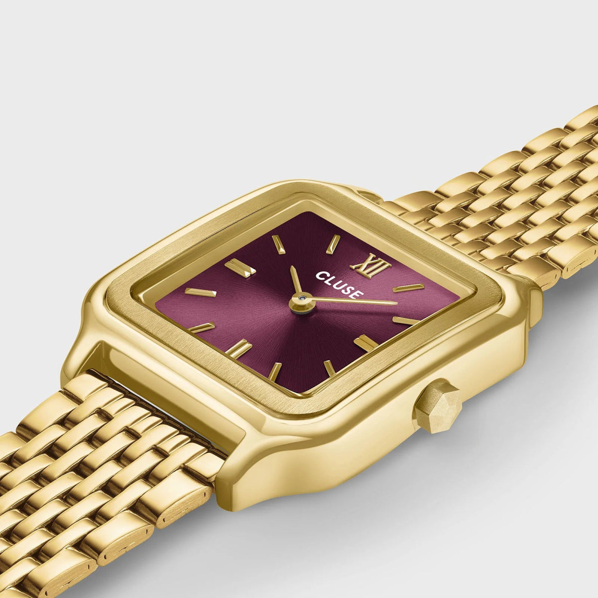 Montre CLUSE Gracieuse dorée Rouge Bordeaux Double - Tour Acier - Bijouterie TAMARA