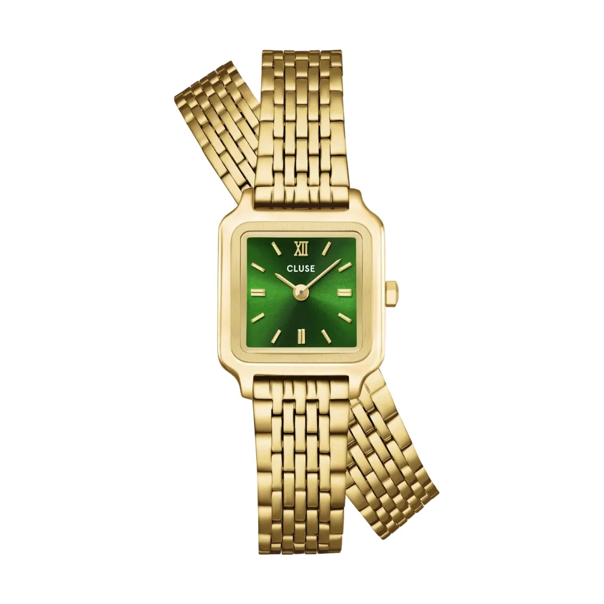Montre CLUSE Gracieuse Mini Dorée Vert Double - tour Acier - Bijouterie TAMARA