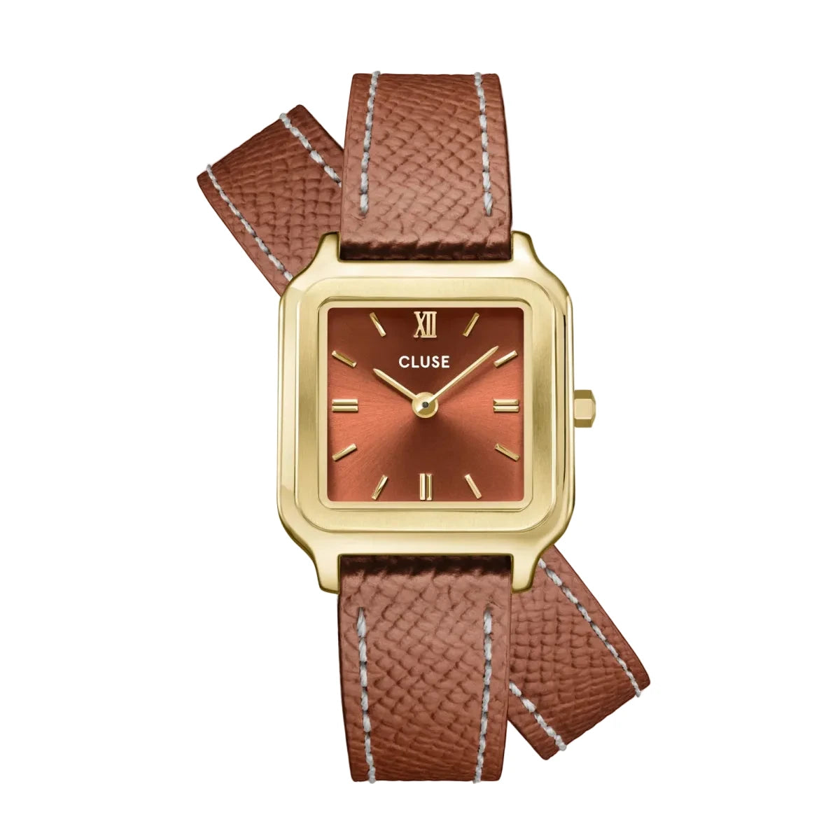 Montre CLUSE Gracieuse Petite Dorée Cuir double - tour marron - Cluse - Bijouterie TAMARA