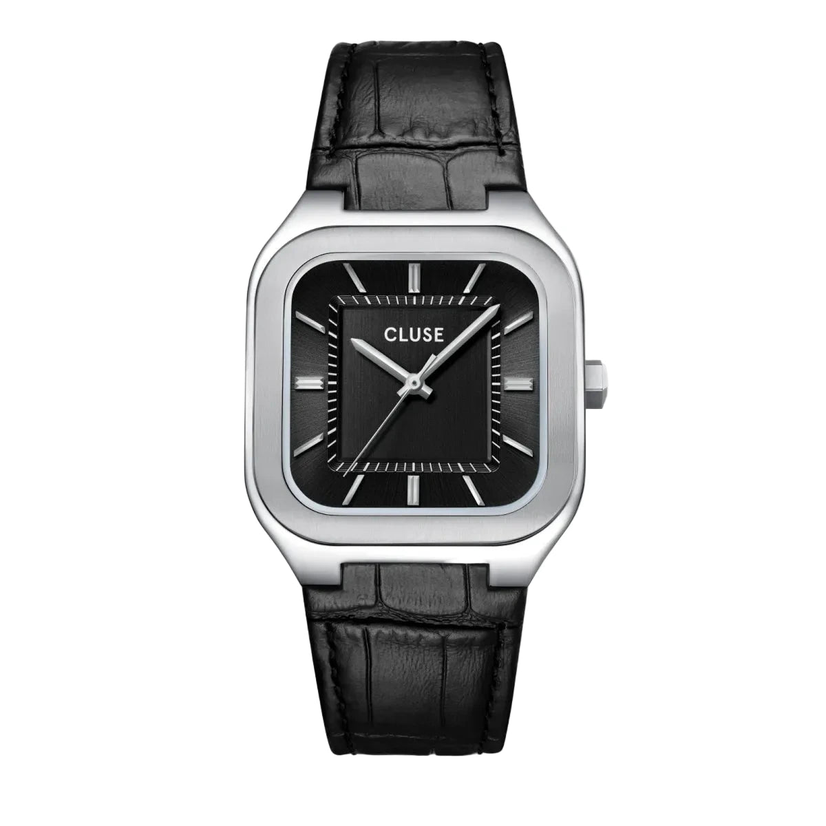 Montre CLUSE Homme Quadrus Acier Cuir Noir - MONTRES - CW25703