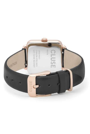 Montre CLUSE La Tétragone Noire Rose dorée - Cluse - Bijouterie TAMARA