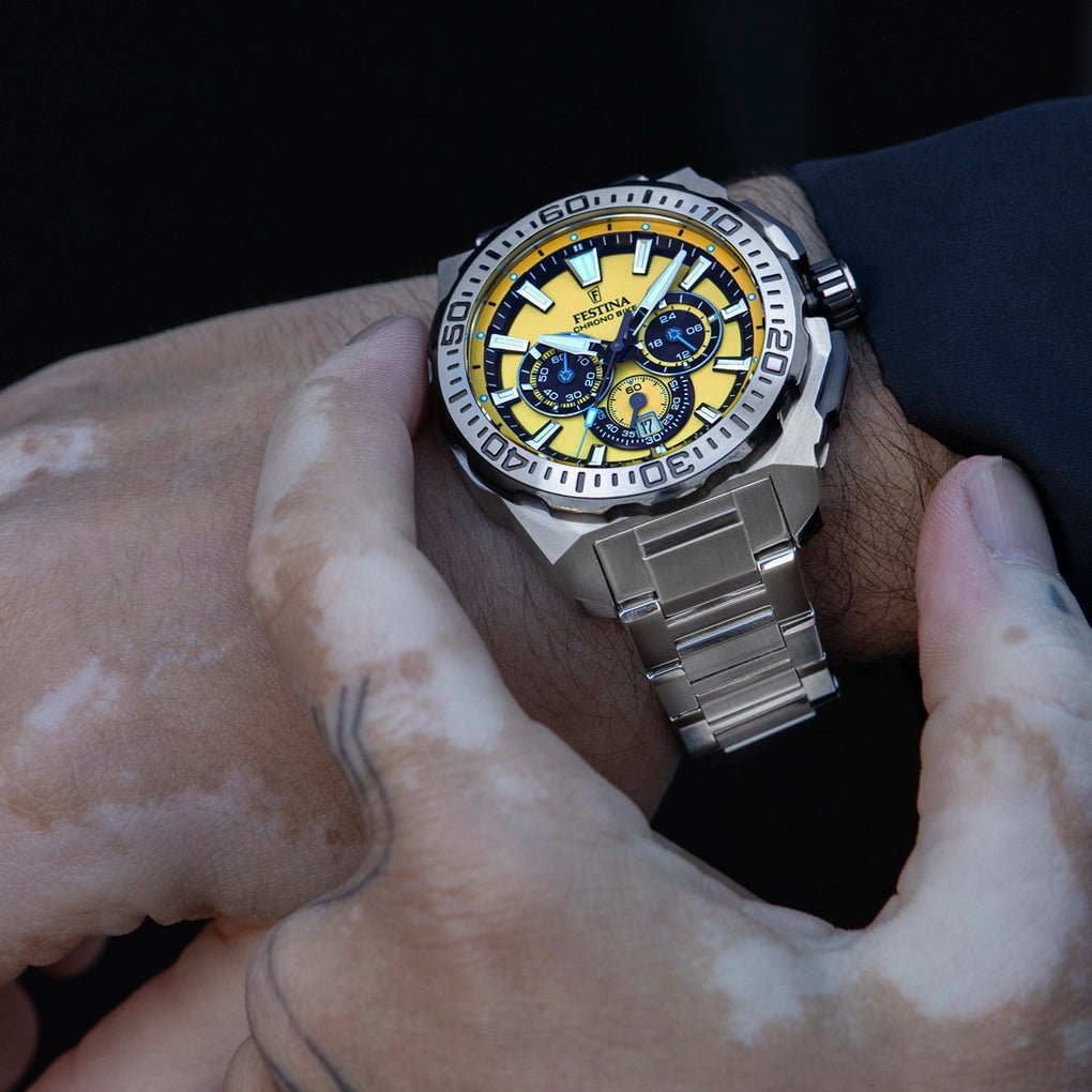 Montre FESTINA Chrono Bike Jaune Acier - Festina - Bijouterie TAMARA