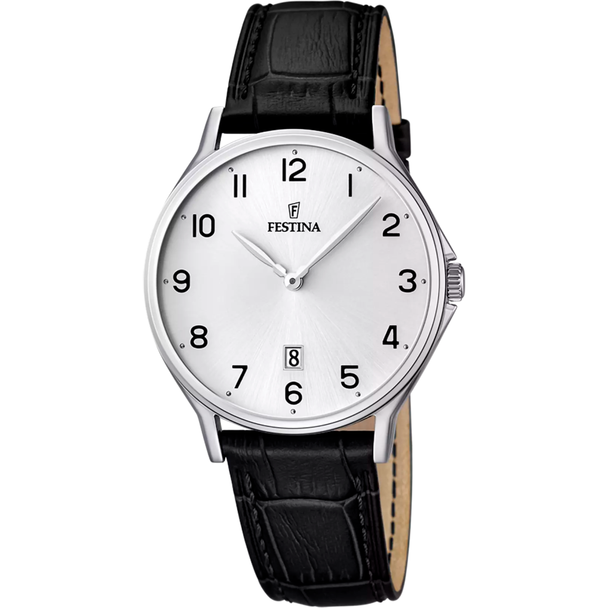 Montre FESTINA Classics Argenté cuir noir - Festina - Bijouterie TAMARA