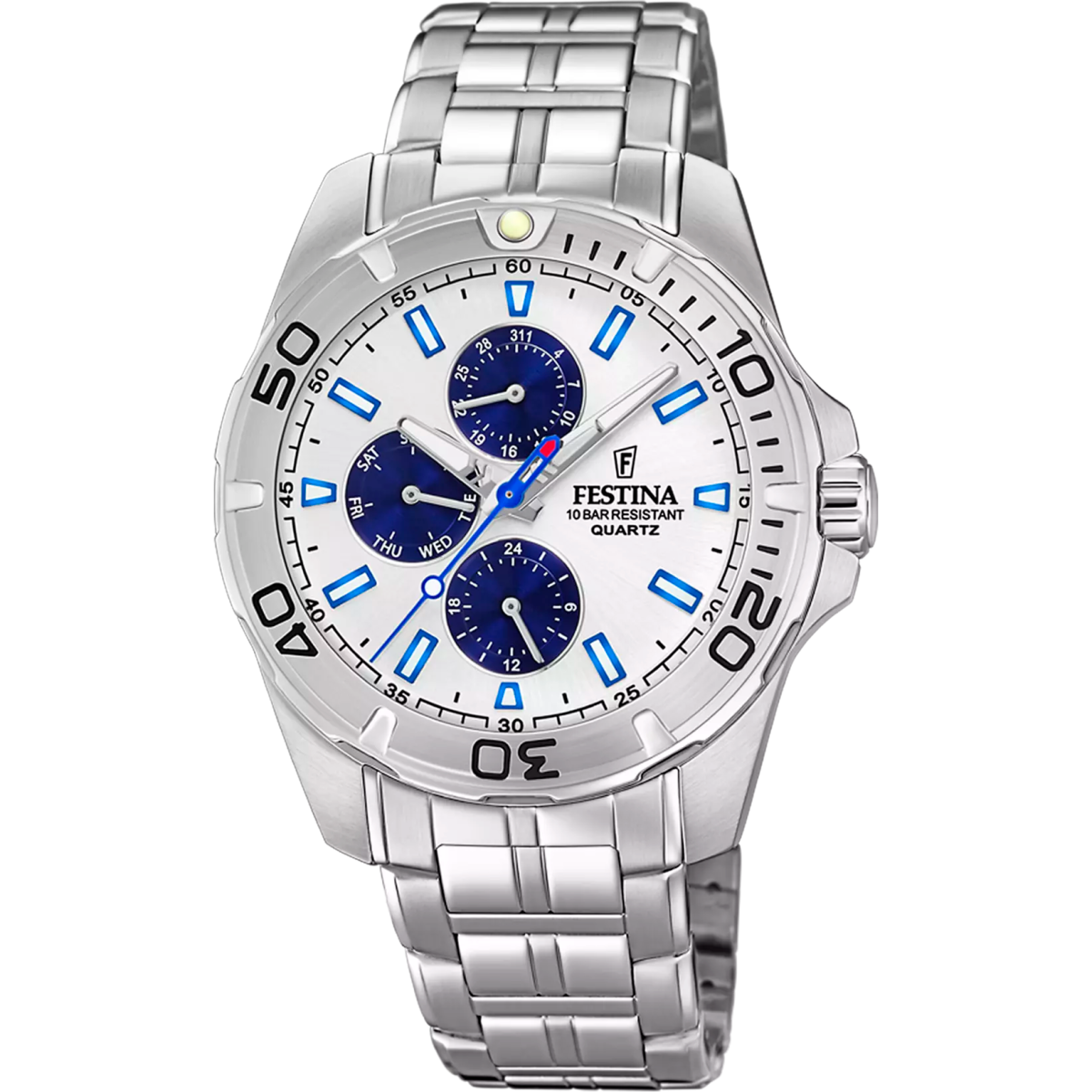 Montre FESTINA Multifunction Argenté bleu acier - Festina - Bijouterie TAMARA