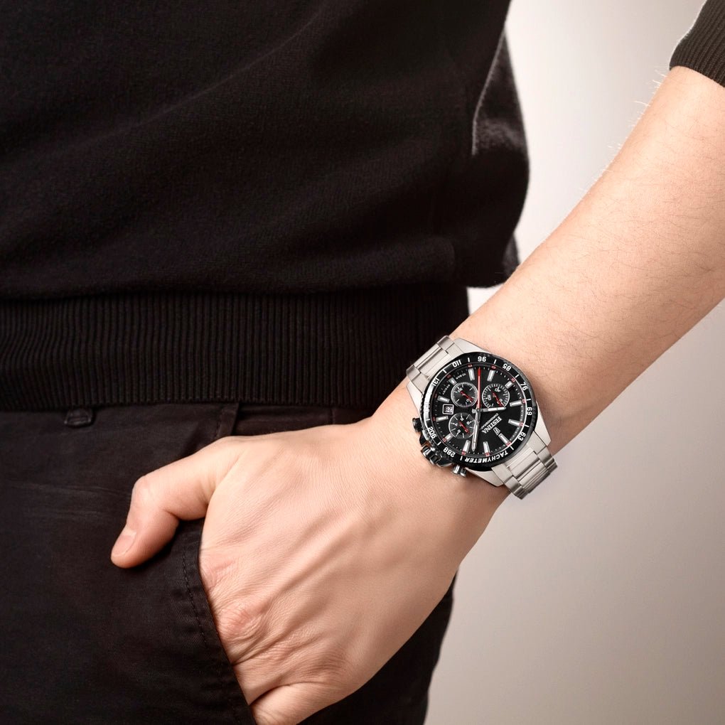 Montre FESTINA Timeless Chrono Noir acier - Festina - Bijouterie TAMARA