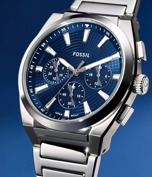 Montre FOSSIL Everett Chronographe Acier Bleu - MONTRES -FS6104