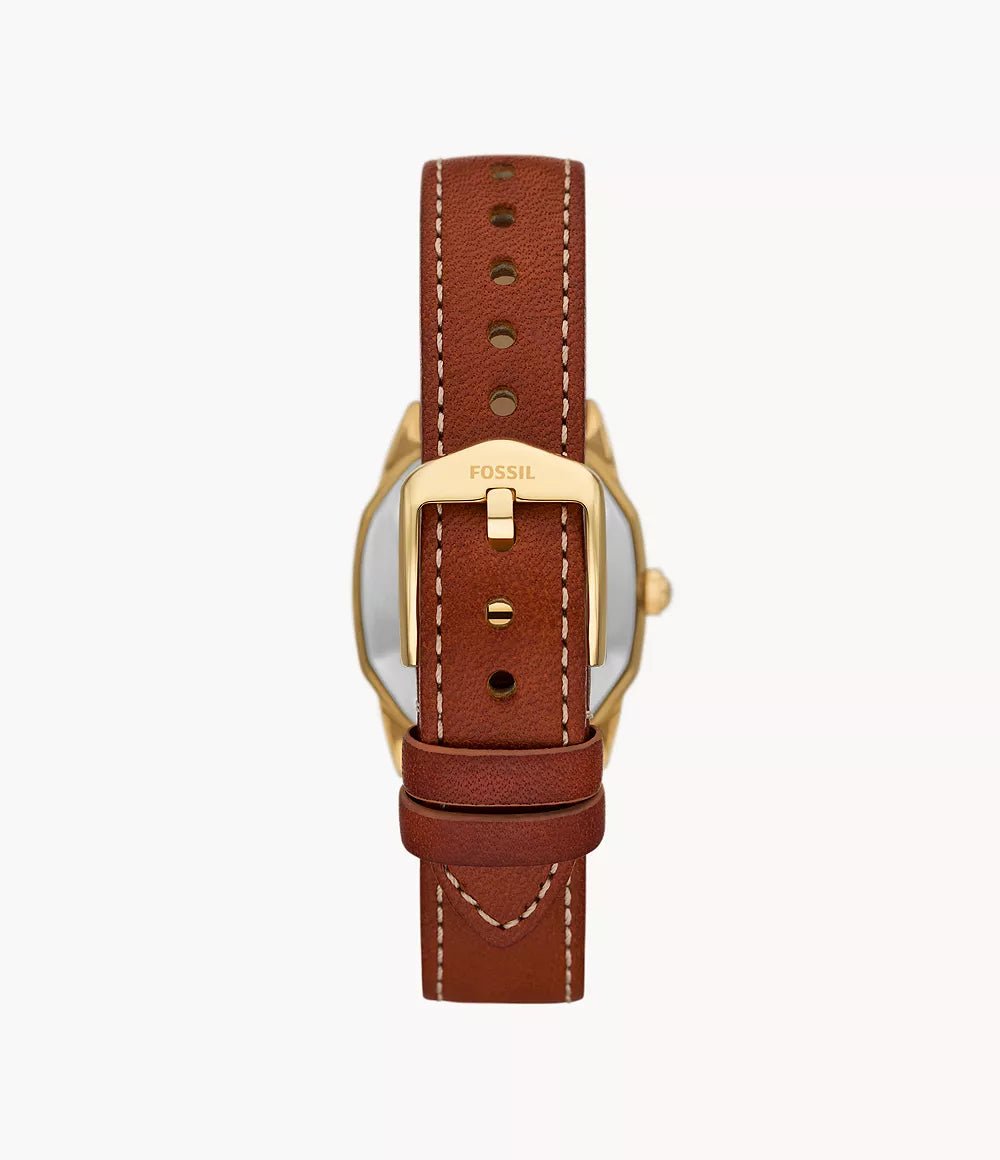Montre FOSSIL Harlow Femme dorée Cuir Brun - MONTRES -ES5364