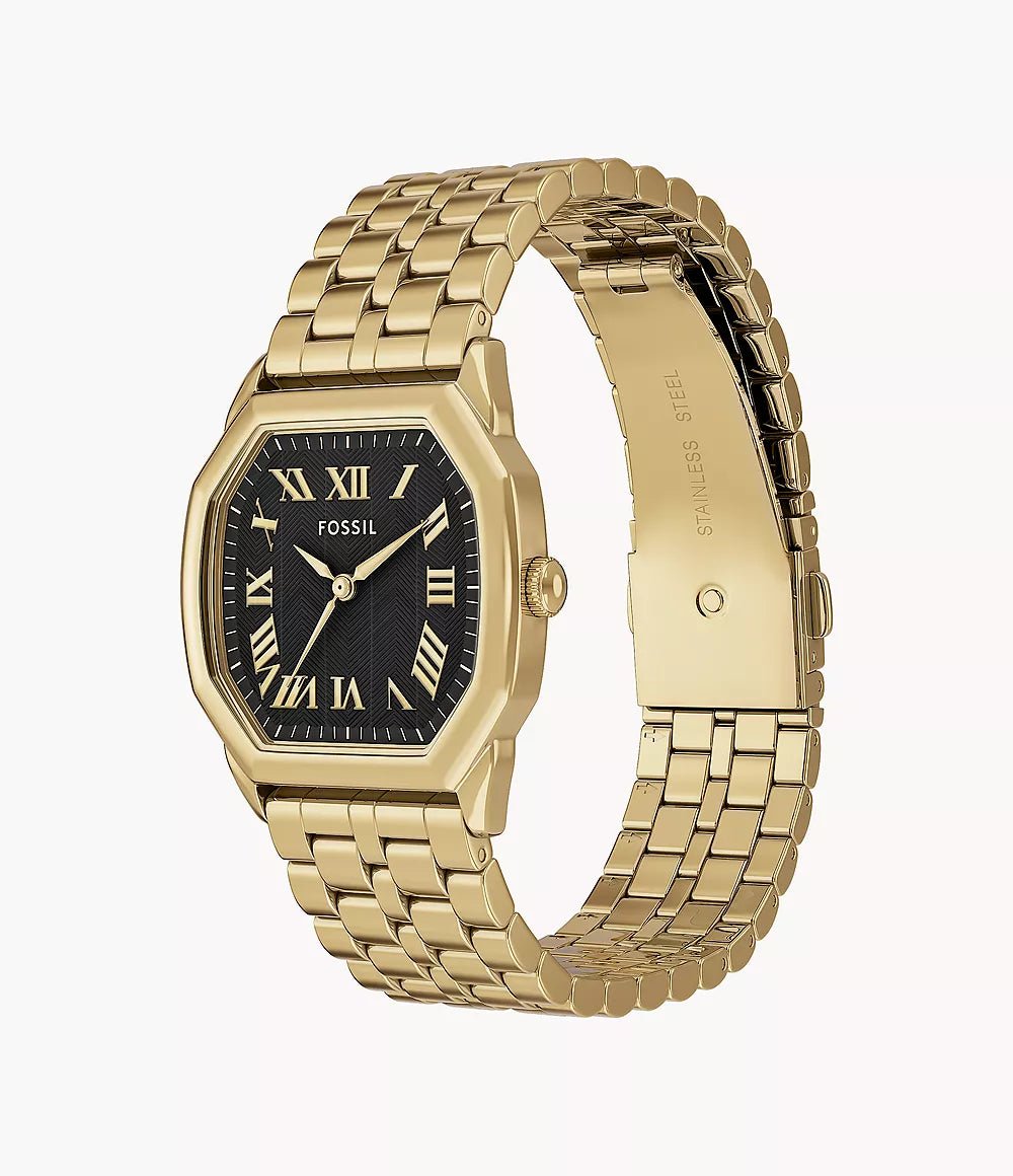 Montre FOSSIL Harlow Femme dorée Noir - Bijouterie TAMARA
