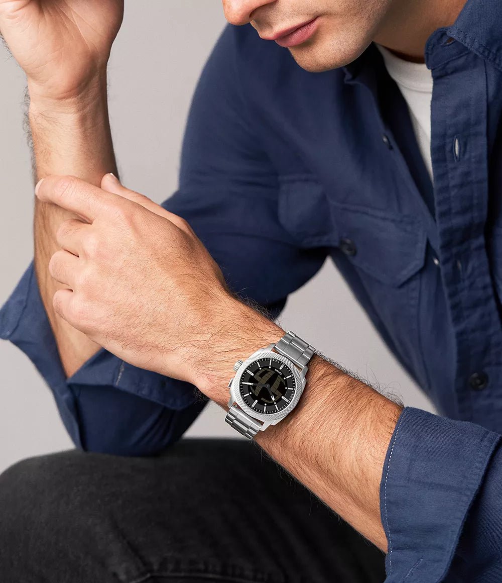 Montre FOSSIL Machine BIG TIC Acier Noir - MONTRES - FS6155
