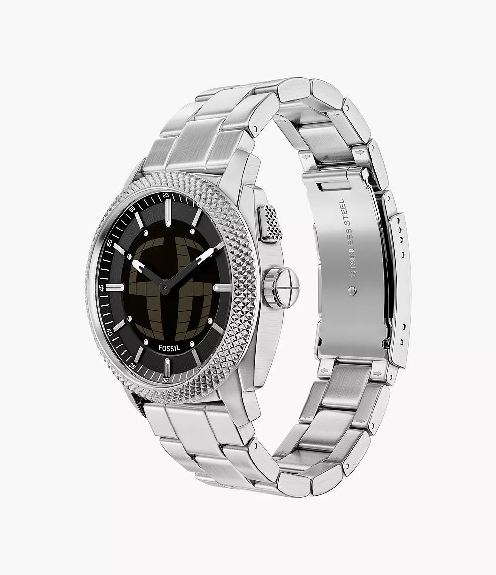 Montre FOSSIL Machine BIG TIC Acier Noir - MONTRES - FS6155