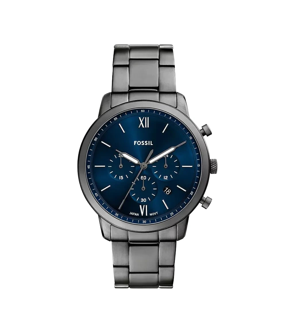 Montre FOSSIL Neutra chronographe Acier Gris Bleu - Bijouterie TAMARA