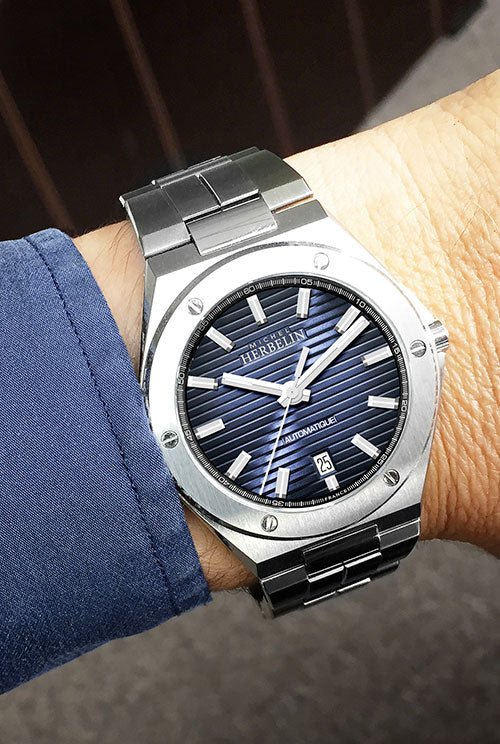 Montre HERBELIN Cap Camarat Automatique bleue 1645B15 - Michel Herbelin - Bijouterie TAMARA