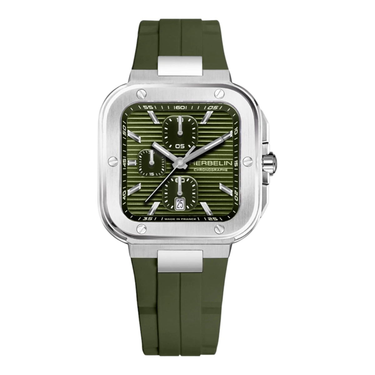 Montre HERBELIN Cap Camarat Square Chrono Kaki - Herbelin - Bijouterie TAMARA