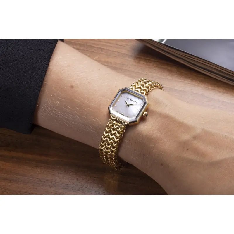 Montre HERBELIN Octogône femme dorée nacre blanche 17436BP19 - Herbelin - Bijouterie TAMARA