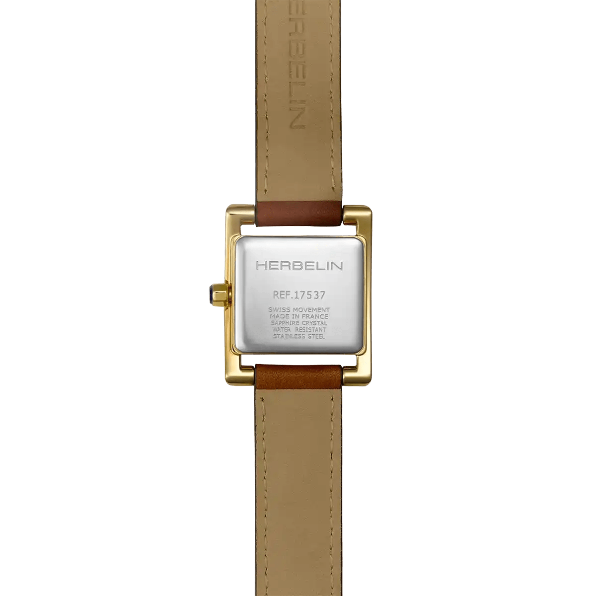 Montre HERBELIN Ve Avenue Dorée cuir marron - Herbelin - Bijouterie TAMARA