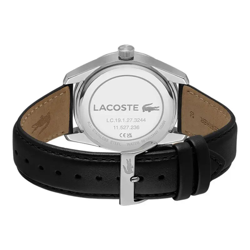 Montre LACOSTE BOSTON Homme Acier vert cuir noir - Bijouterie TAMARA