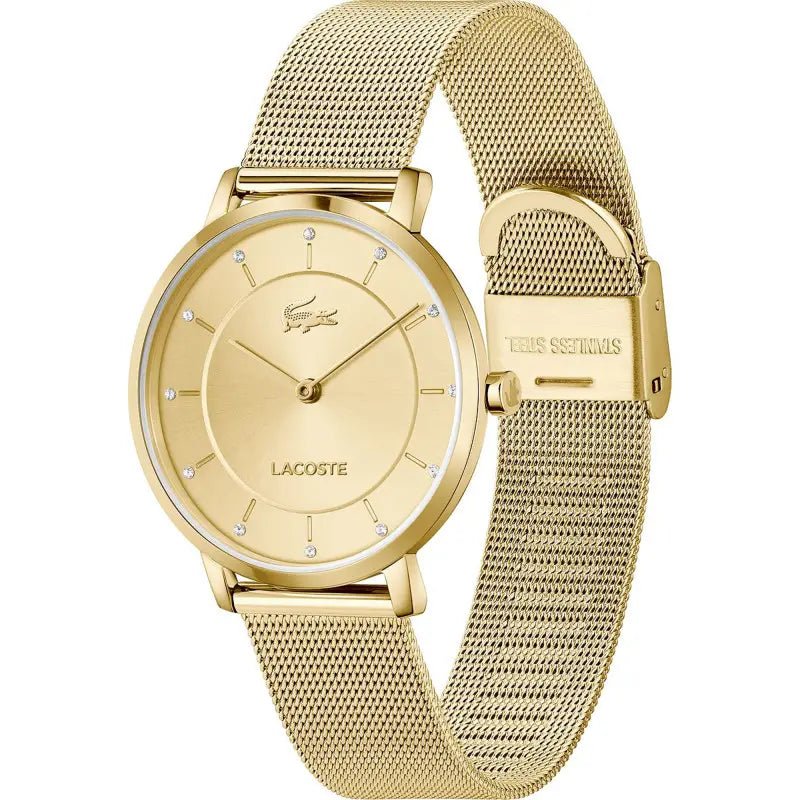 Montre LACOSTE Crocorigin femme dorée brillants - Bijouterie TAMARA