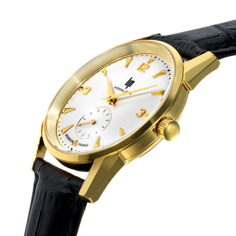 Montre LIP Himalaya 35mm Dorée cuir noir - LIP - Bijouterie TAMARA