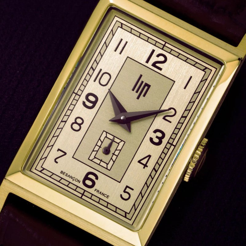 Montre LIP T18 Churchill Dorée Chiffres romains Cuir marron - LIP - Bijouterie TAMARA